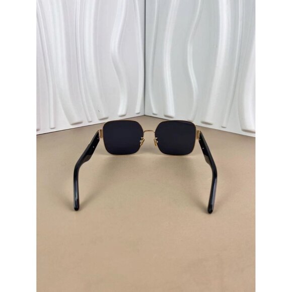 Christian Dior Signature Square Sunglasses Gold Metal Frame Black Lenses 60-18 W main image 4